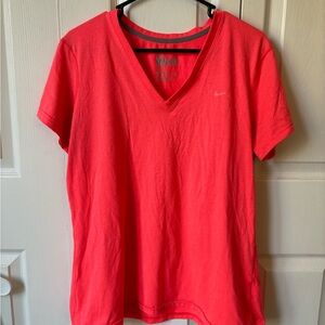 Nike Women's Bright Pink V-Neck Tee